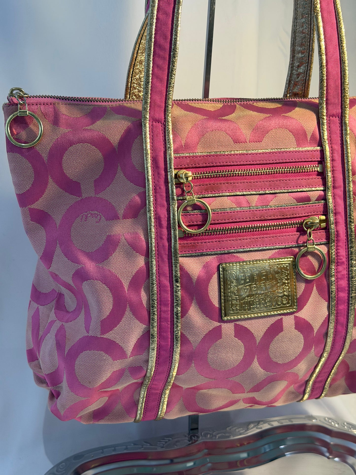 Coach Poppy Op Art Glam Tote Bag (13826)