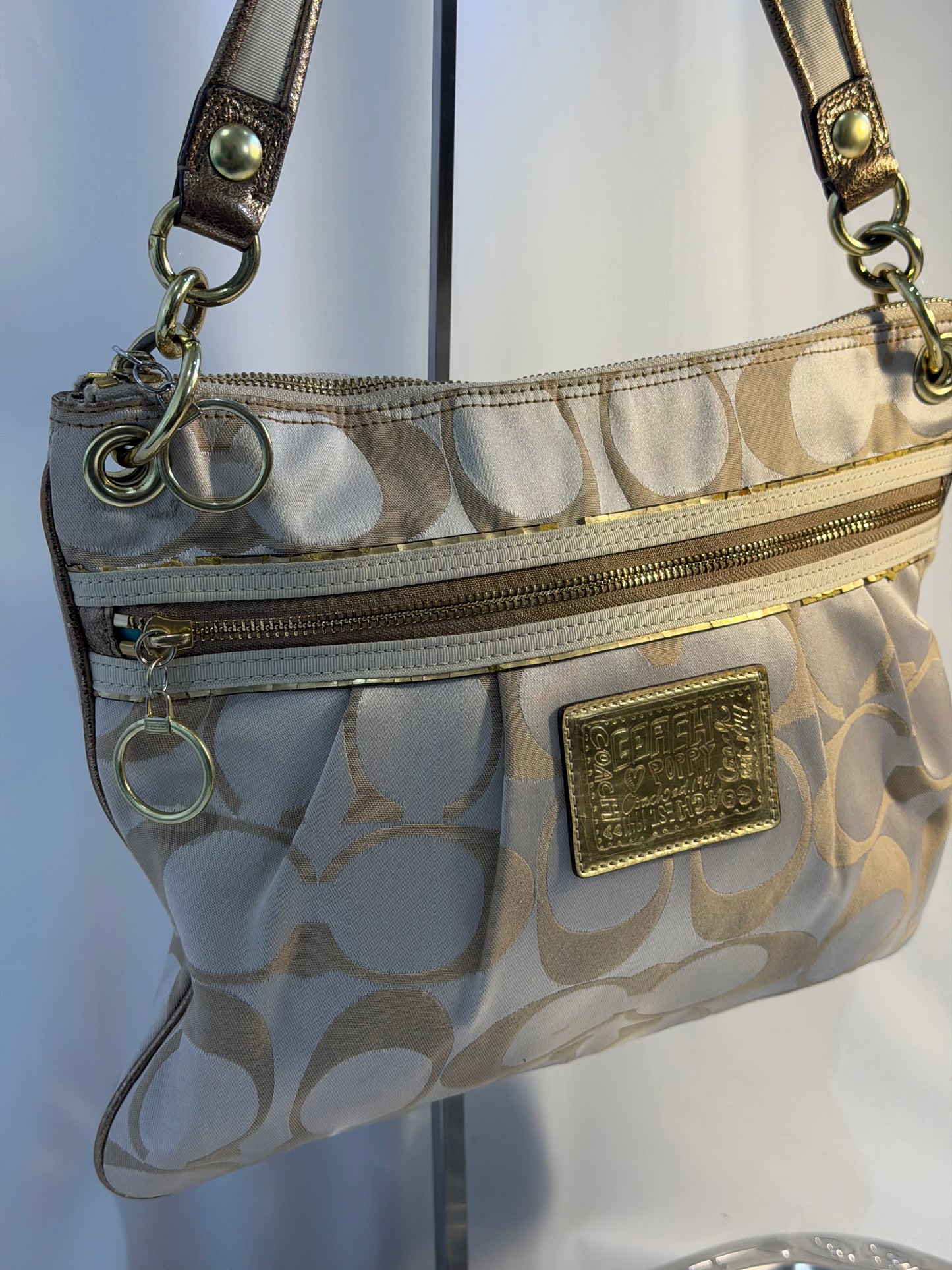 Coach Poppy Signature Sateen Messenger Bag (15318)