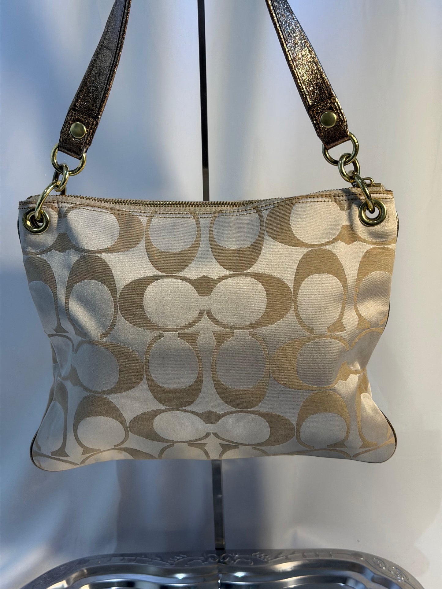 Coach Poppy Signature Sateen Messenger Bag (15318)