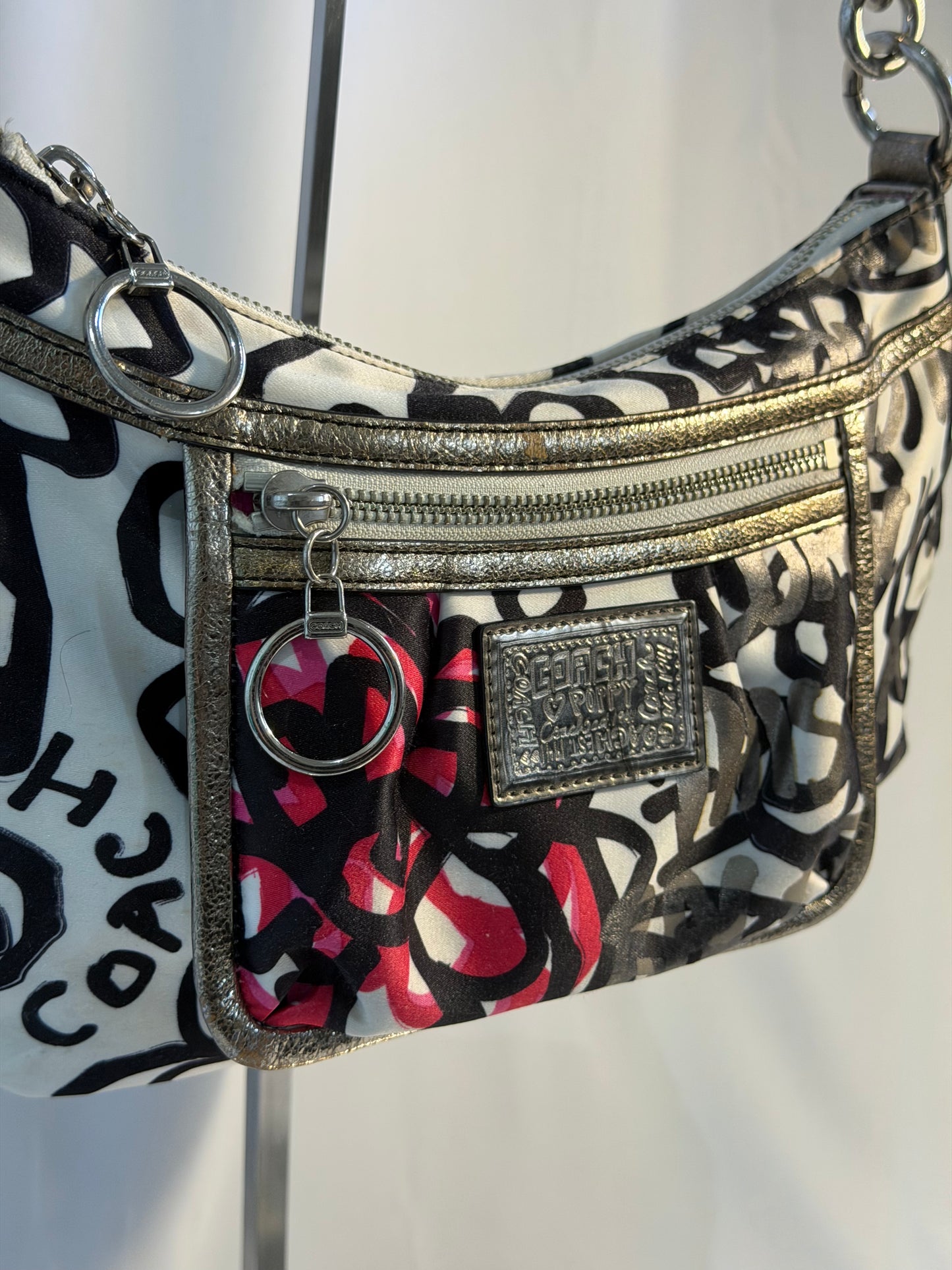 Coach Poppy Metallic Graffiti Shoulder Bag (14734)