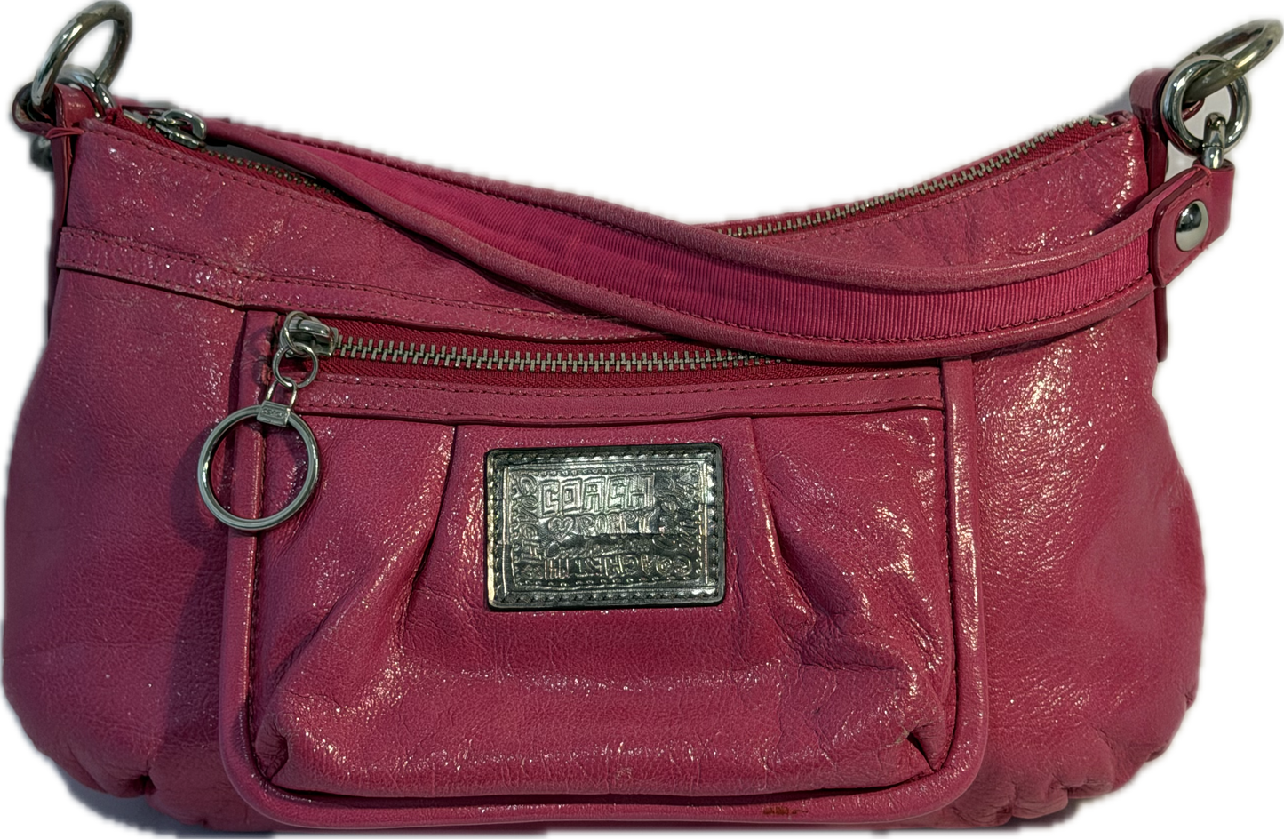 Coach Poppy Hot Pink Leather Shoulder Bag (14559)