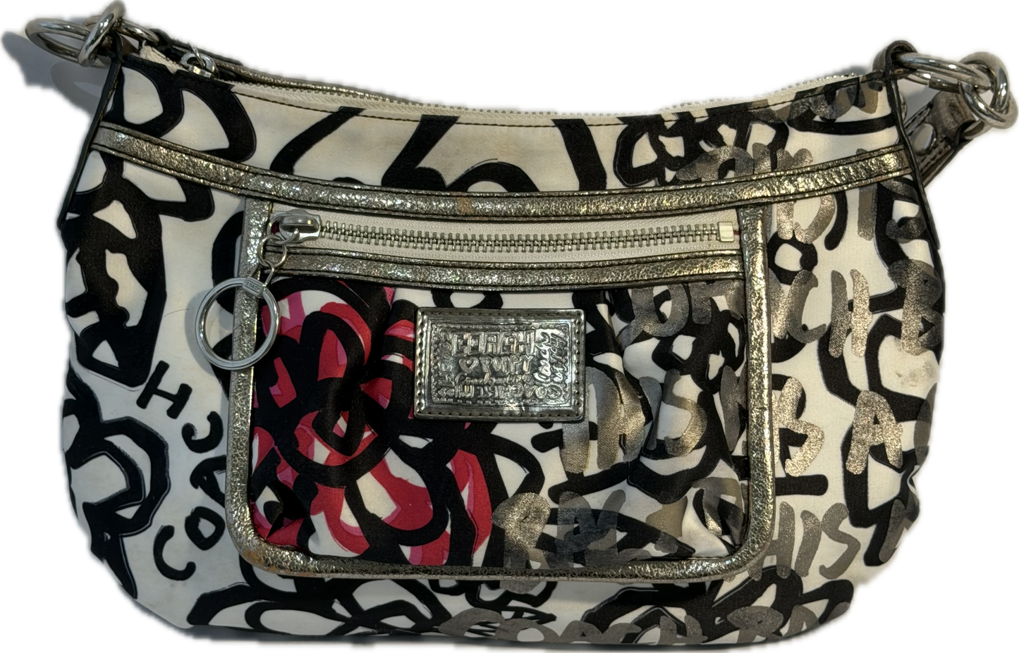 Coach Poppy Metallic Graffiti Shoulder Bag (14734)