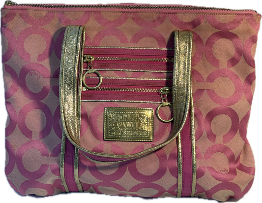 Coach Poppy Op Art Glam Tote Bag (13826)