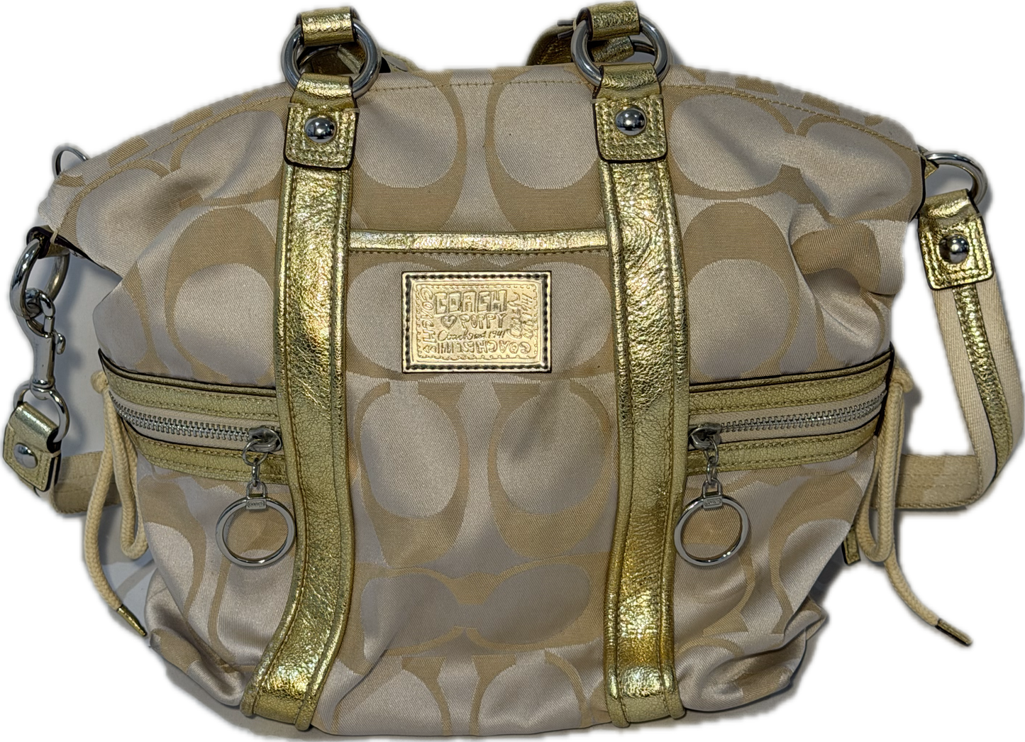 Coach Poppy Spotlight Sateen Tote Bag Gold (13843)