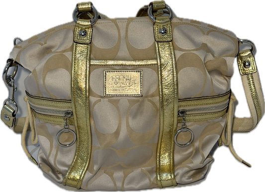 Coach Poppy Spotlight Sateen Tote Bag Gold (13843)