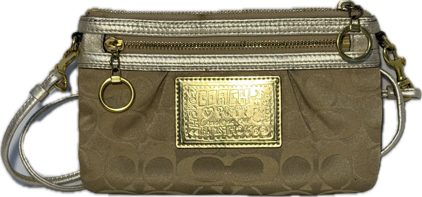 Coach Poppy Signature Convertible Mini Bag Gold