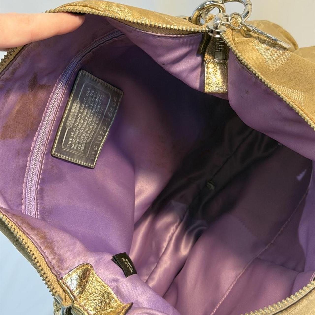Coach Metallic Poppy Storypatch Pop Swing Bag Gold (15304)