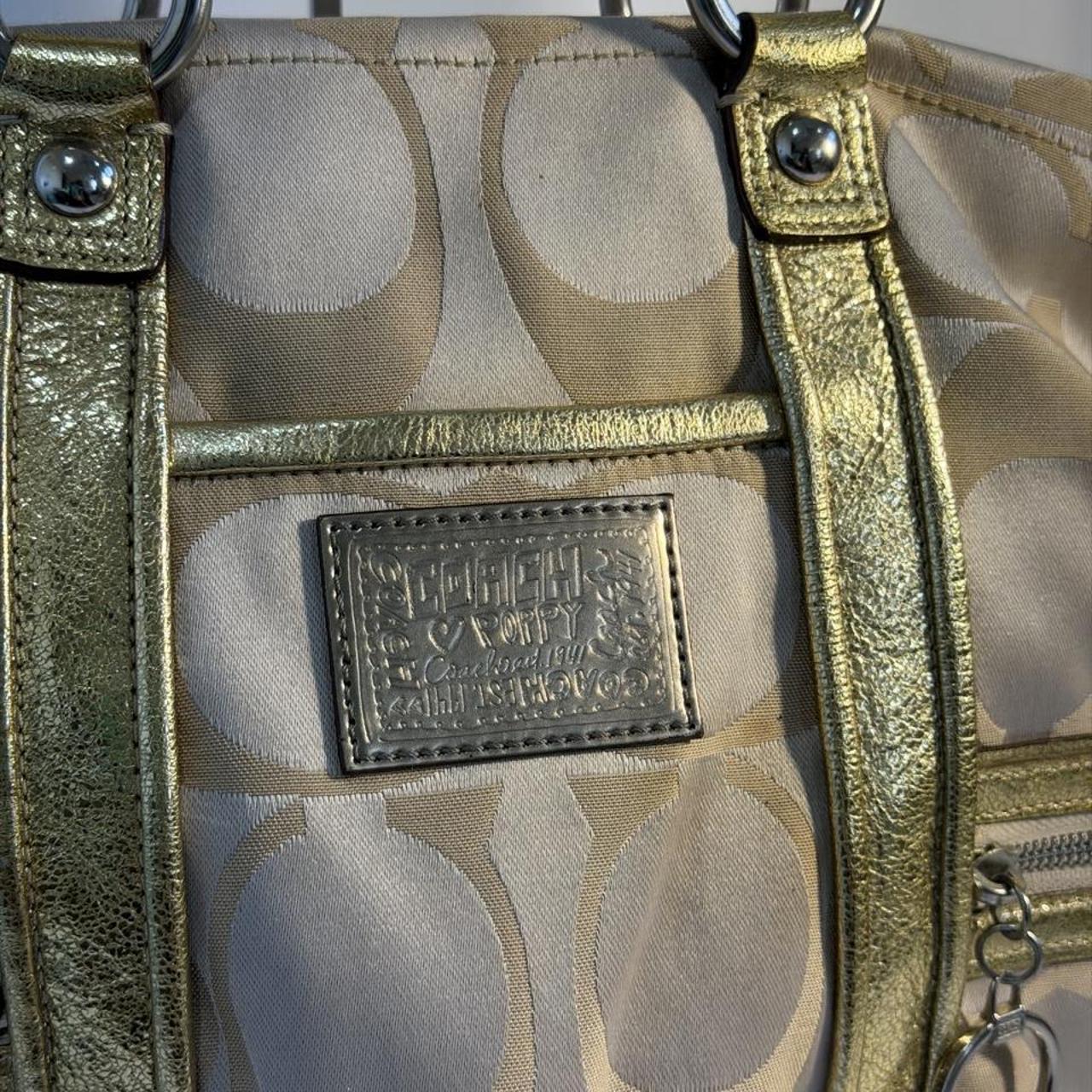Coach Poppy Spotlight Sateen Tote Bag Gold (13843)