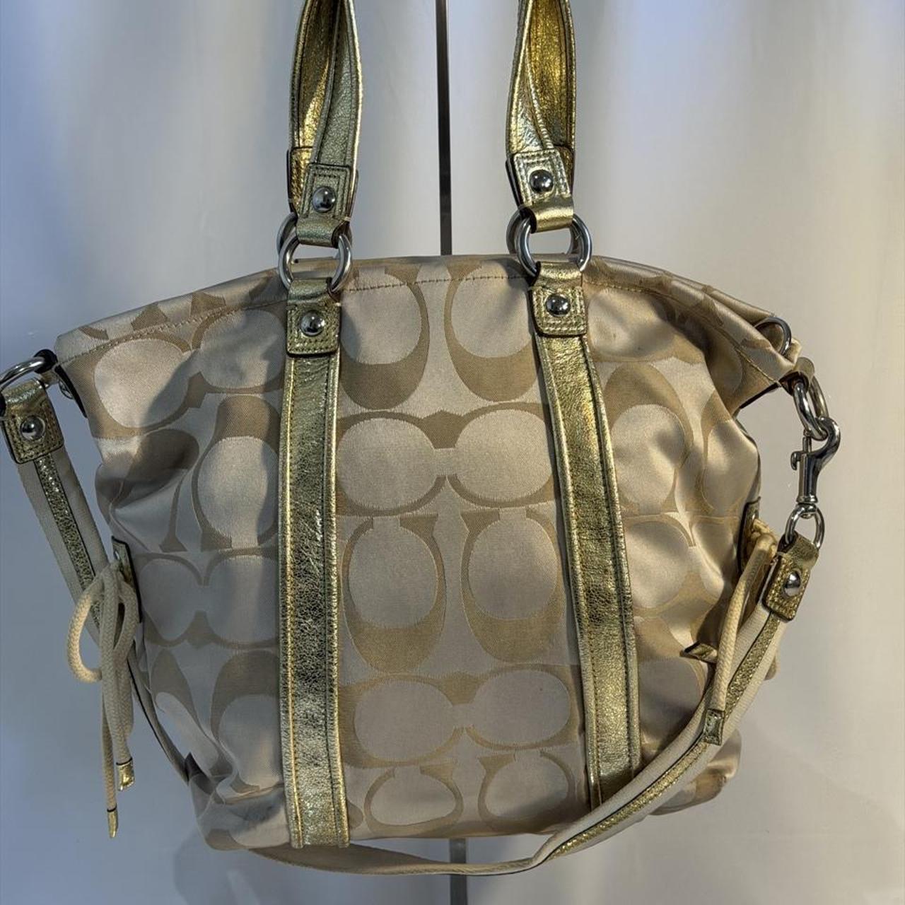 Coach Poppy Spotlight Sateen Tote Bag Gold (13843)